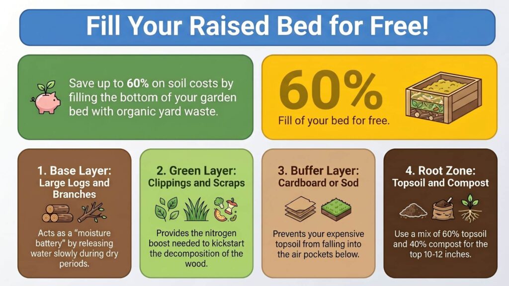 The Cheapest Way to Fill a Raised Garden Bed Using Layers (1)